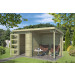  Outdoor Life Products | Tuinhuis met Overkapping Jelle 370 x 175 | Geïmpregneerd | Olijfgroen 210359-01